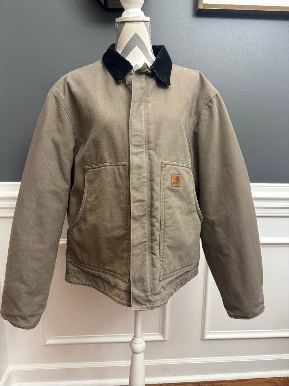 Carhartt Detroit Jacket J164 MUS Mens L Sherpa Lined Mushroom/Tan/Beige